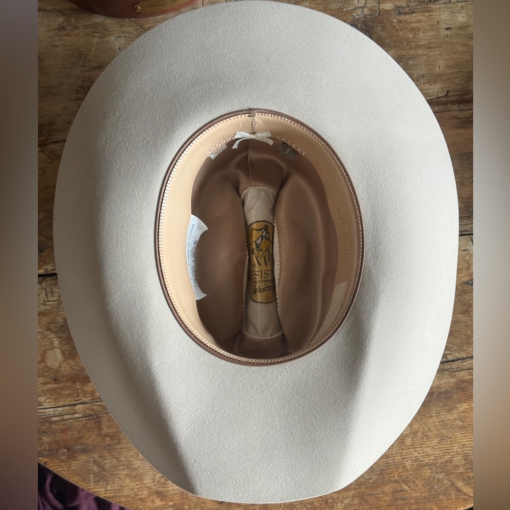 Resistol 30x Beaver Western Vintage Cowboy Felt
Hat 7 56 Long Oval Rare Tan - Picture 4 of 7